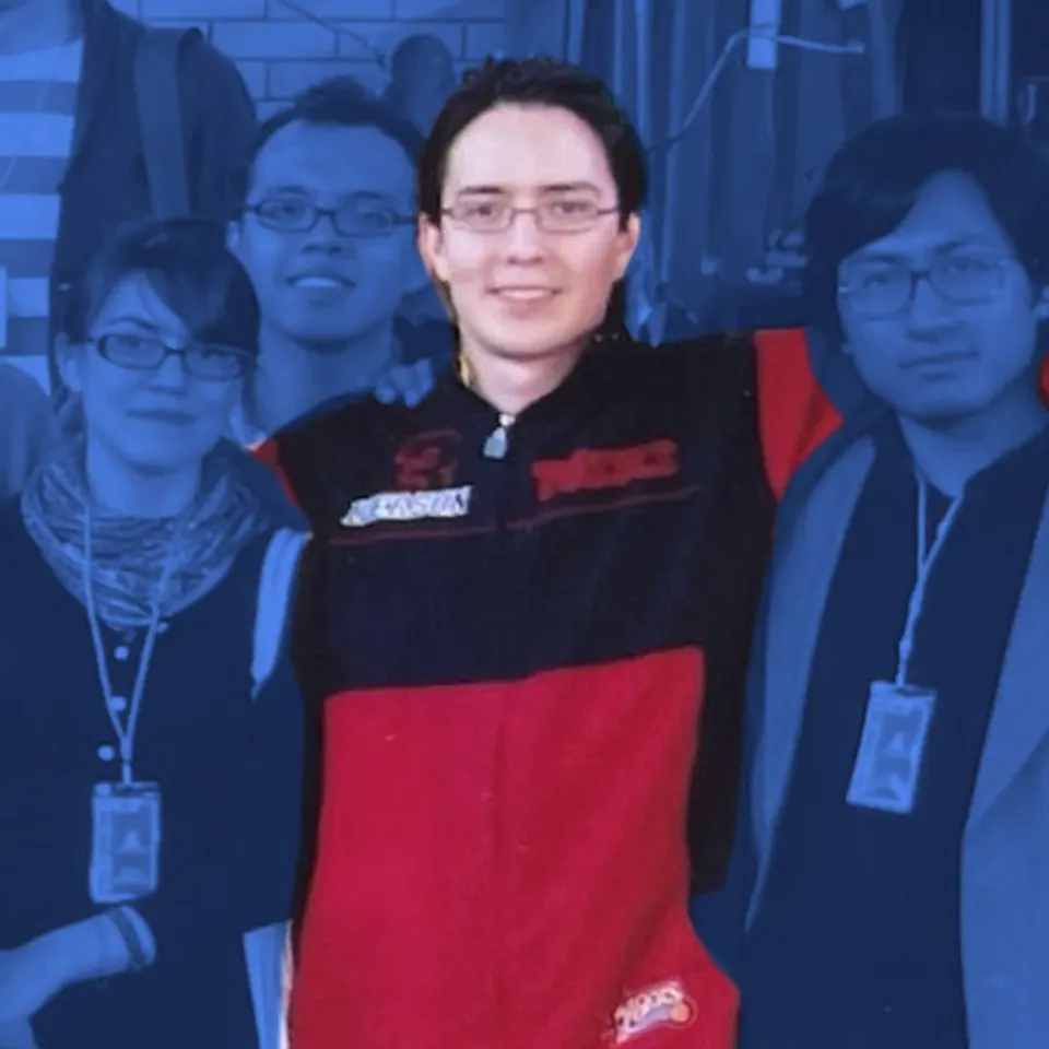 David, exbecario y donante de FLAG, con sus compañeros durante su beca